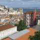 Lisbona - Vista della Baixa e del fiume Tago