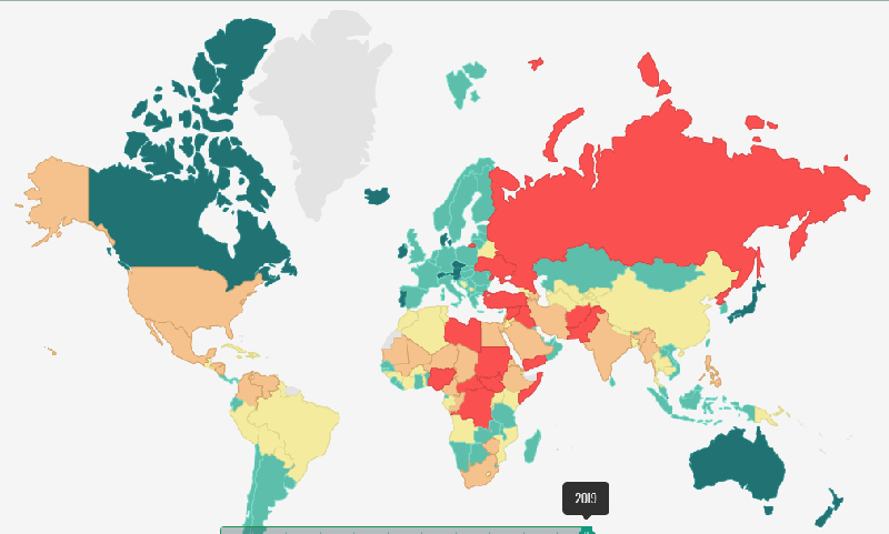 Global Peace Index Mappa