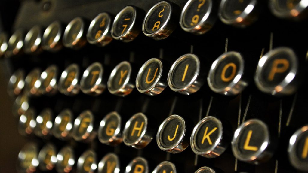 Dettaglio di una macchina da scrivere Olivetti