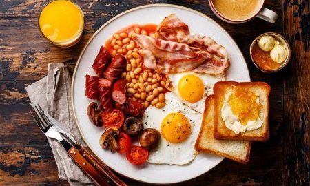 colazione inglese a Londra- immagine con colazione e toast