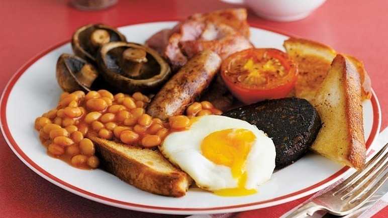 colazione inglese a Londra- Piatto con Full English Breakfast