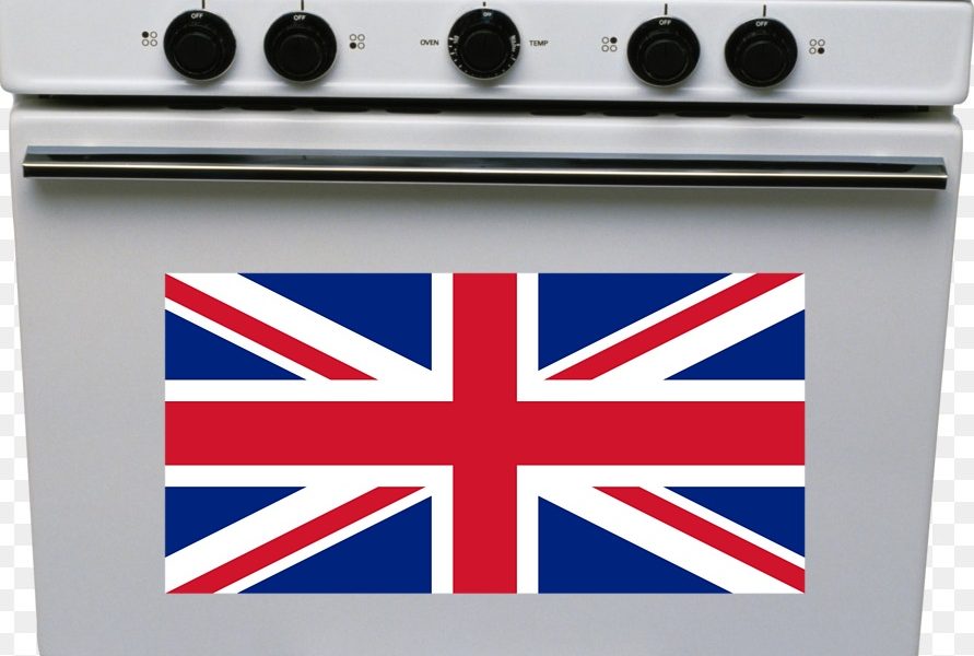 La cucina a gas - Cucina con bandiera inglese
