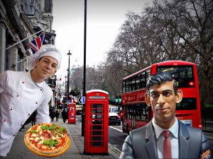 Lavorare in Inghilterra - Londra E Sunak in foto