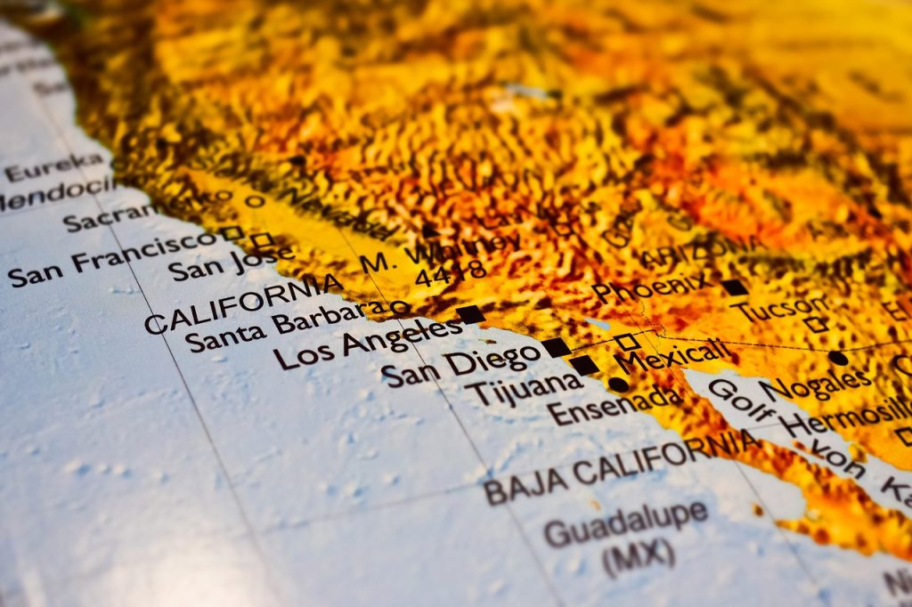 Nel nome di Los Angeles - Immagine della cartina geografica della California