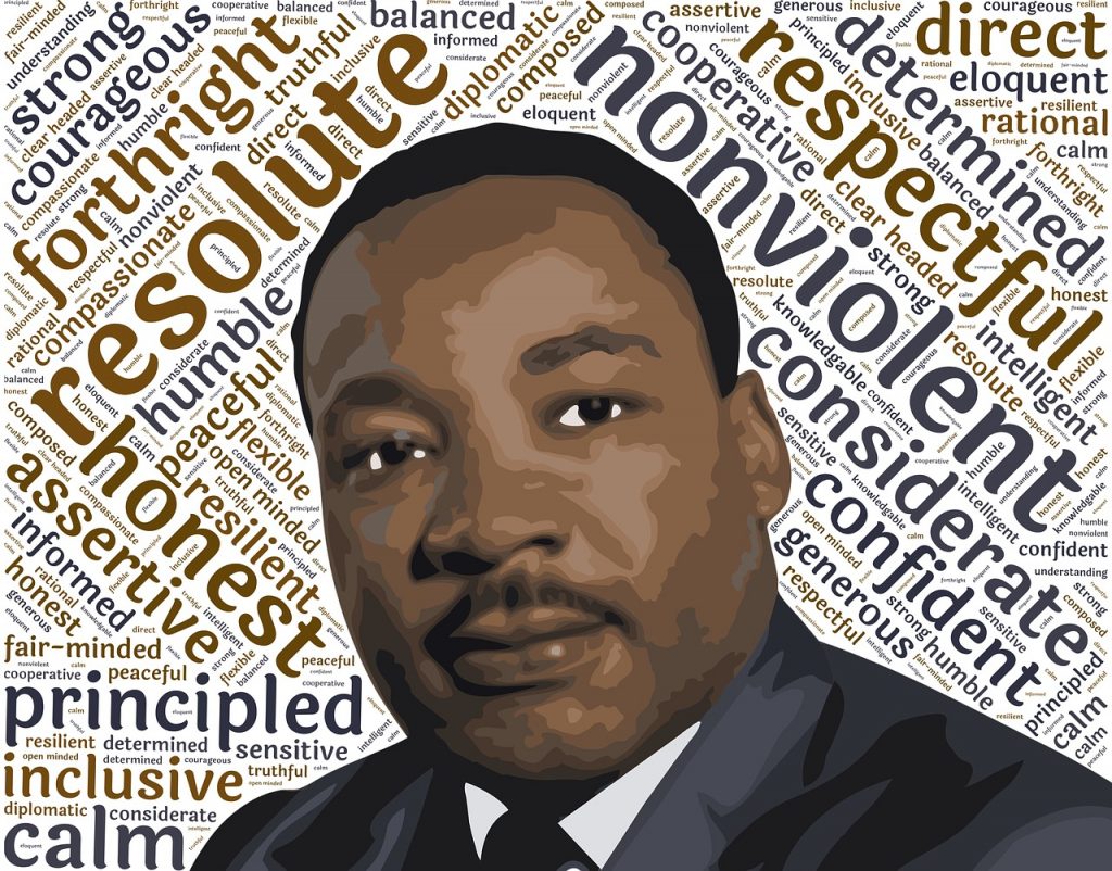 Martin Luther King. Poster ritraente il voto di Martin Luther King
