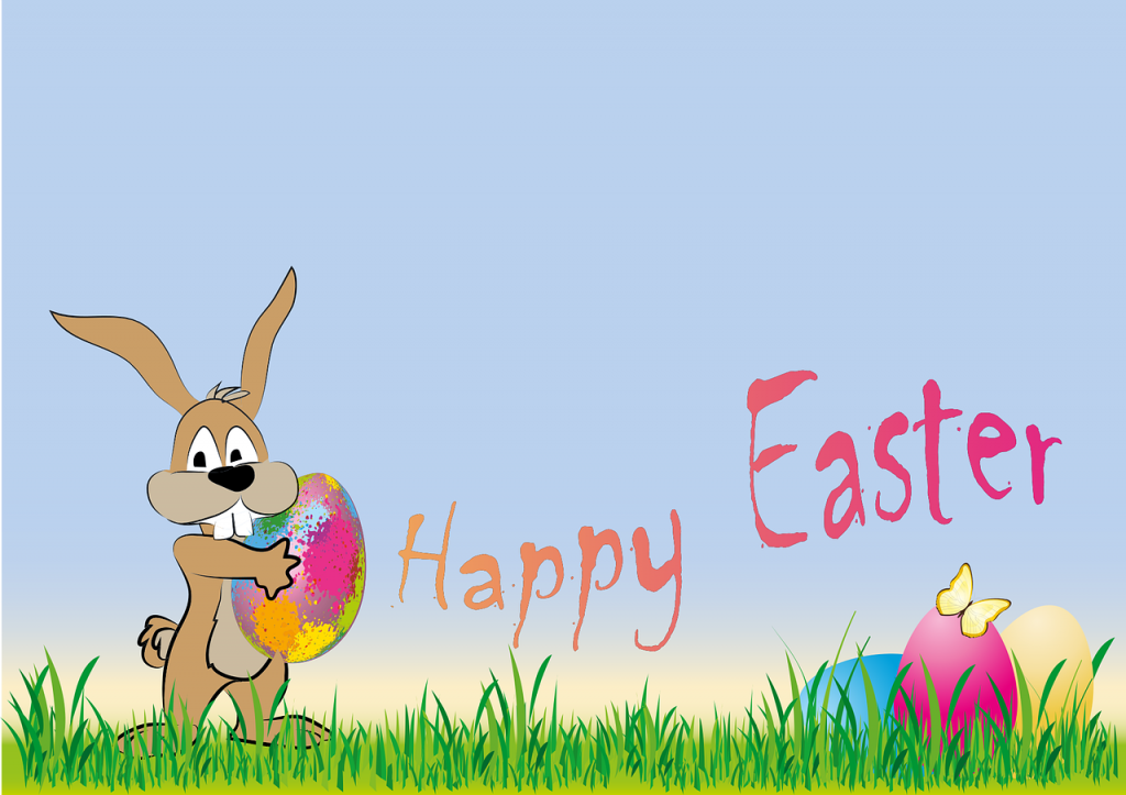 Happy Easter. Locandina d'auguri di Buona Pasqua