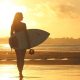 Coronavirus in California - Beach Surfer al tramonto