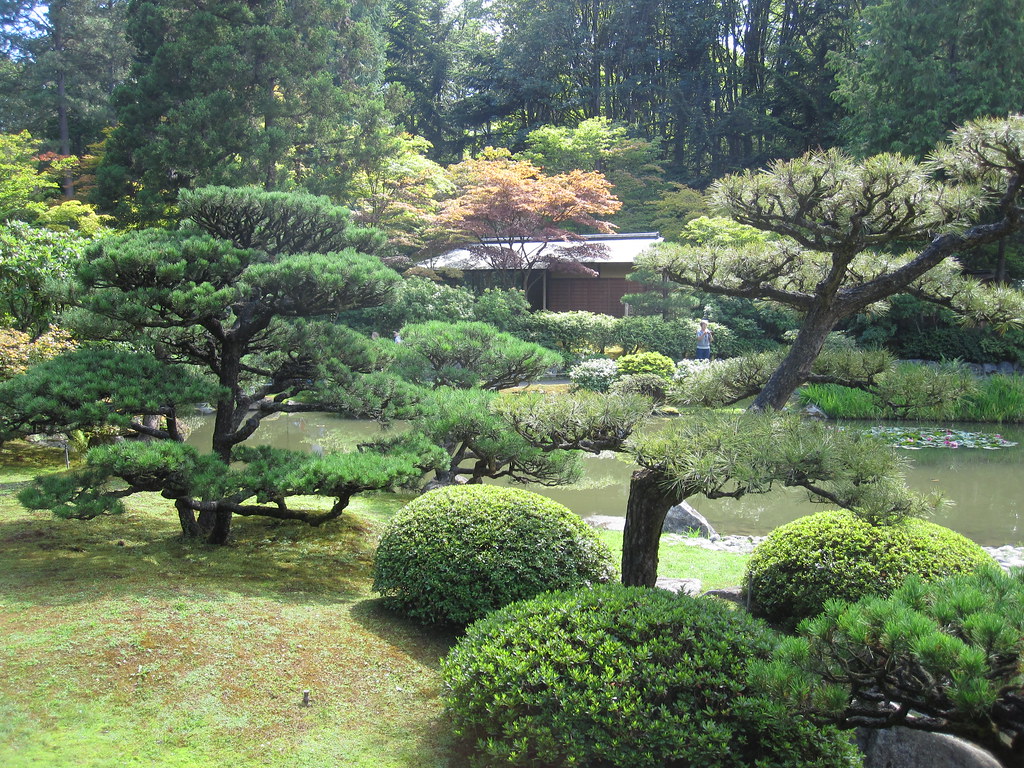 Japanese Garden, immagine di una sezione del giardino giapponese della valle di San Fernando