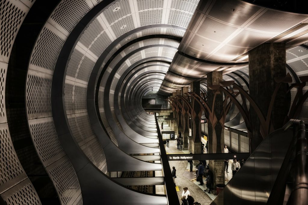 Trasporti metro a LA. Stazione Metro North Hollywood