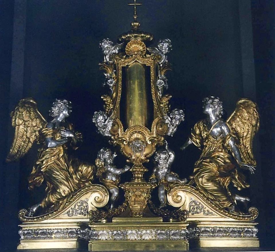 reliquiario barocco in bronzo e argento
