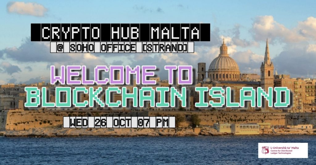 Welcome to Blockchain Island - locandina crypto hub malta