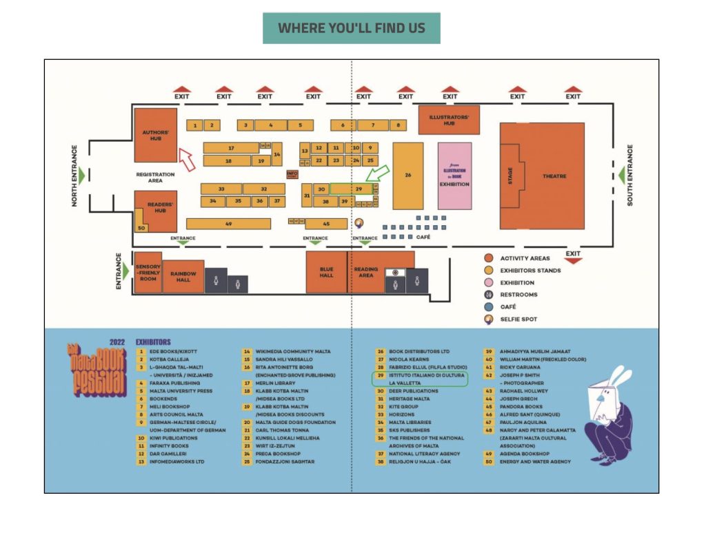 mappa del Malta Book Festival.