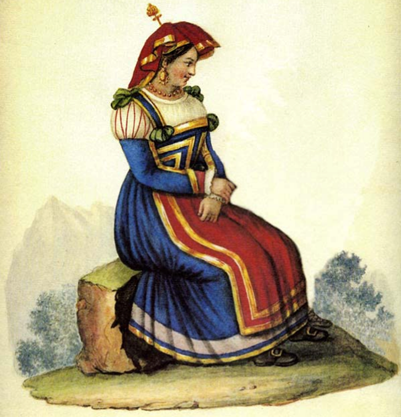 costumi materani, un'immagine del Vestito tradizionale delle donne lucane