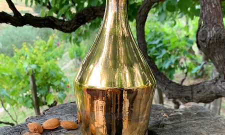 Olio lucano - Bottiglia Dorata in ceramica per olio