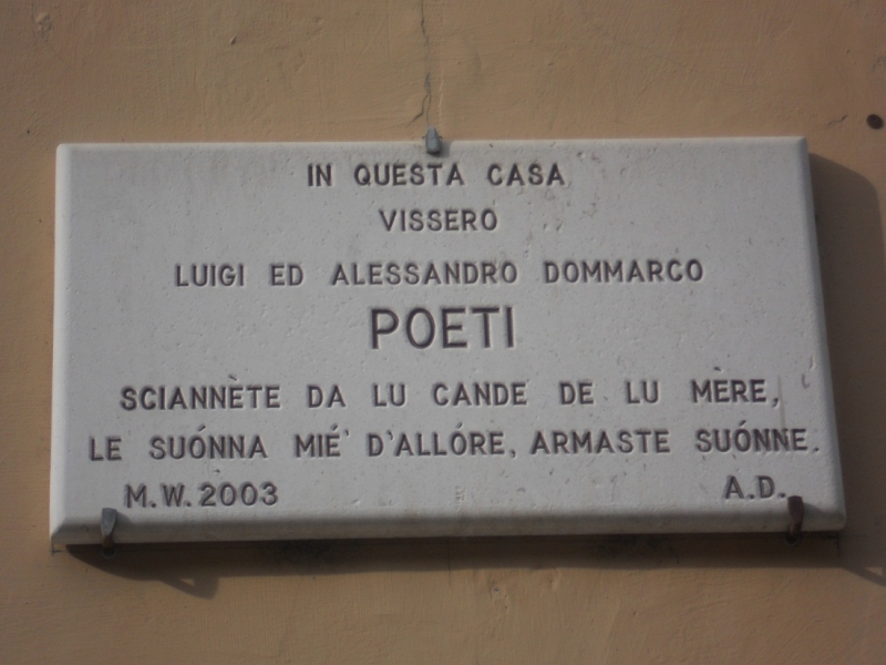 Targa Commemorativa della casa di Luigi Dommarco