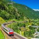 Intercity Train At The Gotthard Railway Switzerland