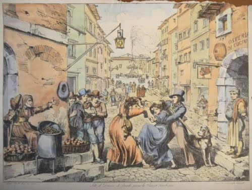 Lite di donne di strada - Bartolomeo Pinelli (1830) https://genusbononiae.it/