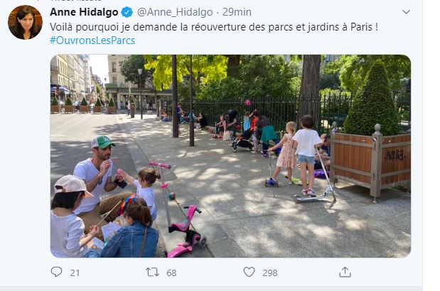 Parchi - Tweet del sindaco Hidalgo