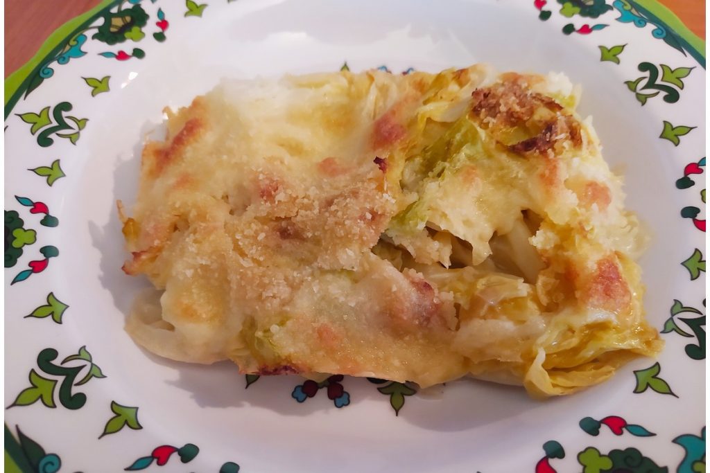 verza gratinata - piatto di verza al gratin