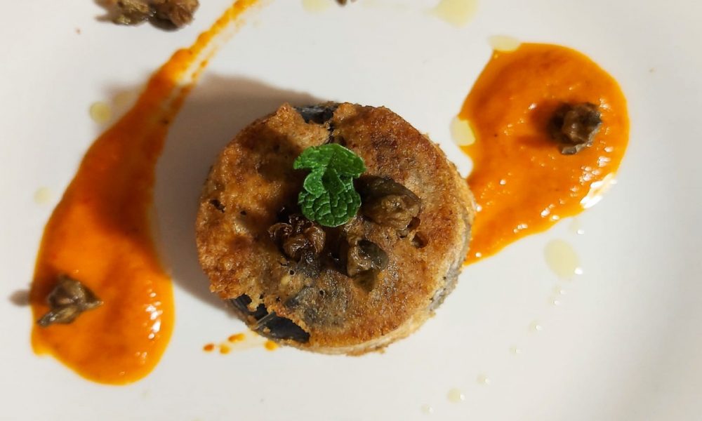 Tortini di Sarde Con Crema Di Peperoni