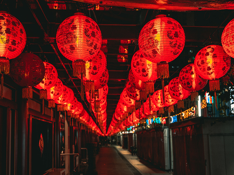 Lanterne Rosse Per Il Capodanno Cinese