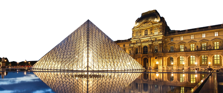 Chiara ricercatrice italiana a Parigi - Louvre con piramide