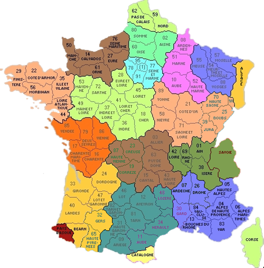 Trasferirsi in Francia - Cartina della Francia