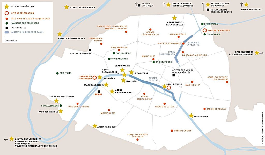 Info utili per Parigi 2024 - Mappa Siti Olimpici C Paris 2024