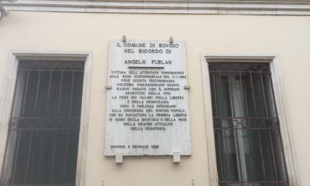 La targa in ricordo di Angelo Furlan a Rovigo