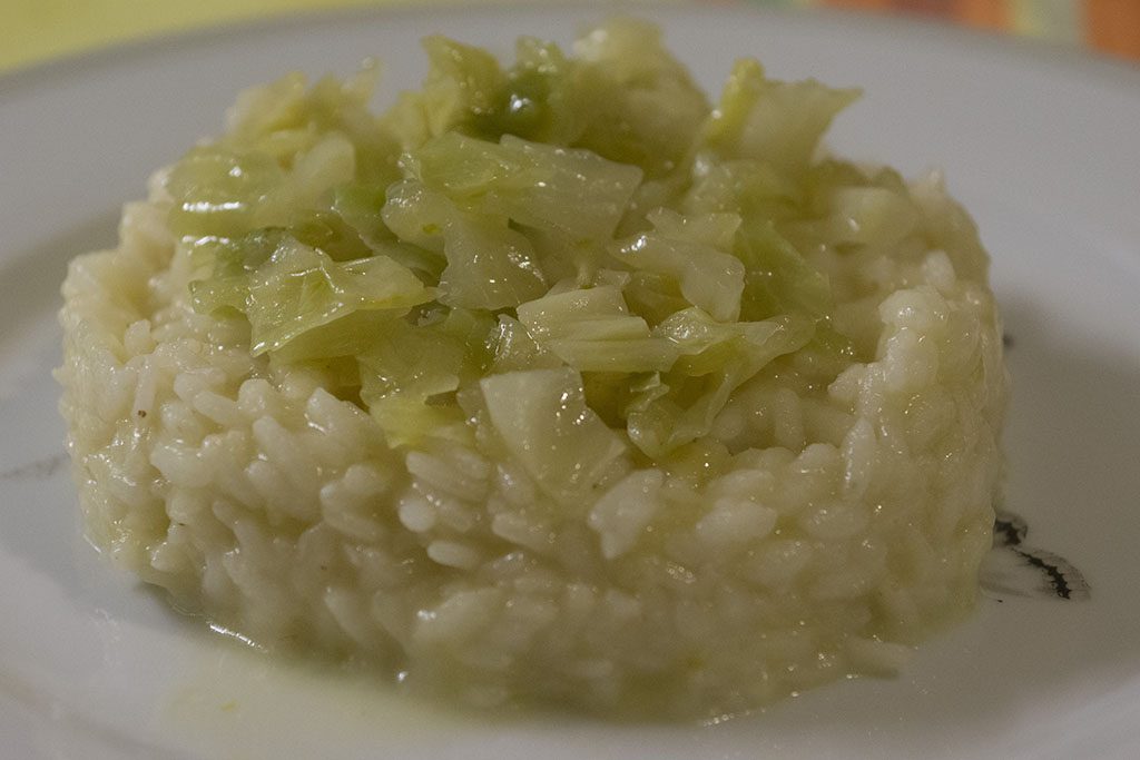 Il risotto cappuccia con insalata Lusia IGP