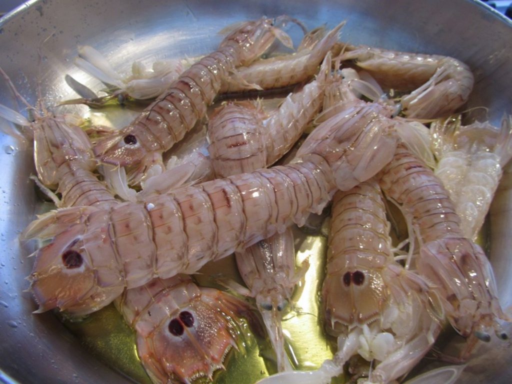 Canocchie olio e limone