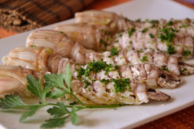 Canocchie olio e limone
