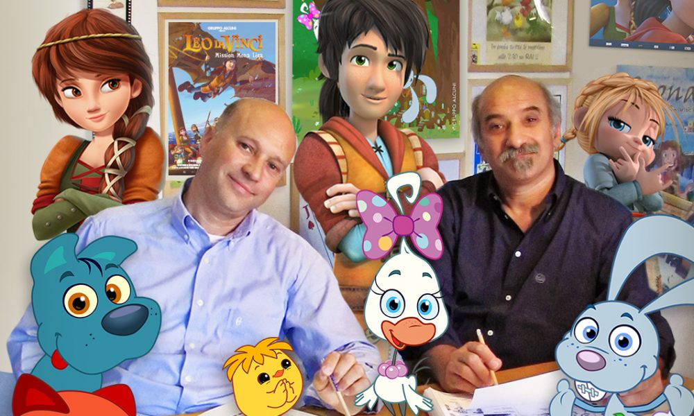 Francesco E Sergio Manfio Con I Characters Dei Propri Cartoon