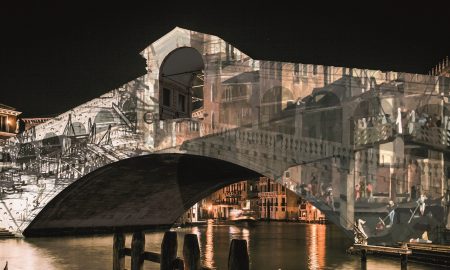 Romantic Streets Of Venice Italy. Rialto Bridge.