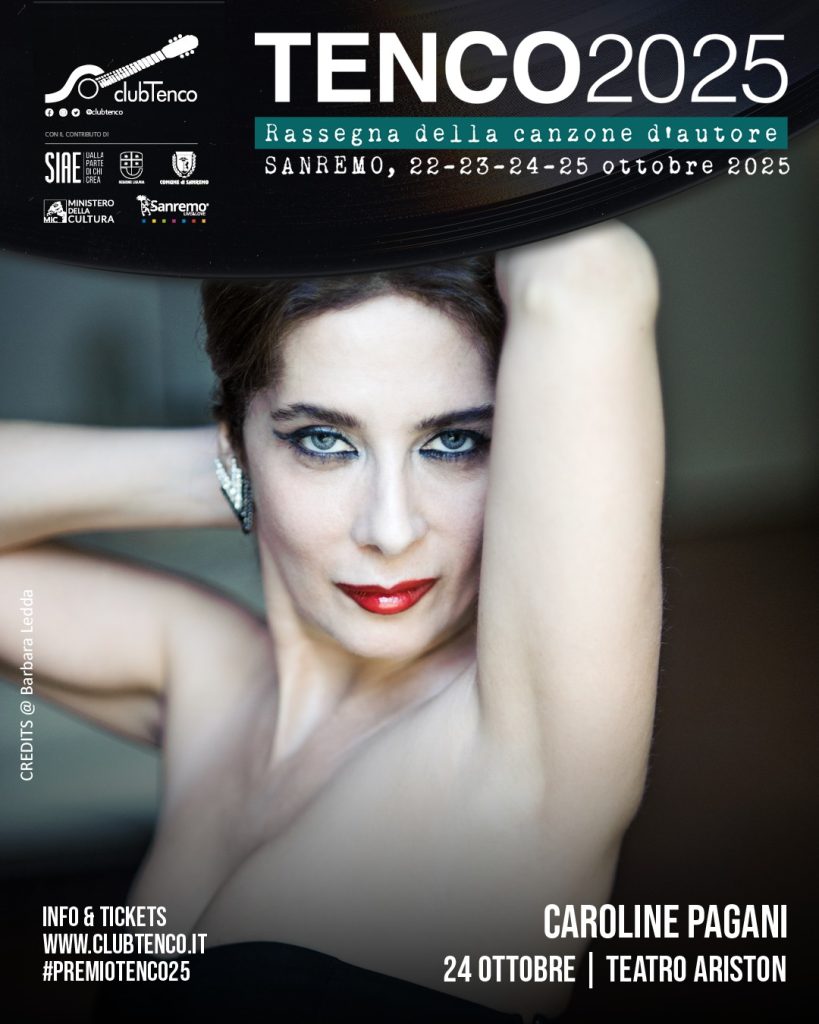 Locandina Caroline Pagani al premio Tenco