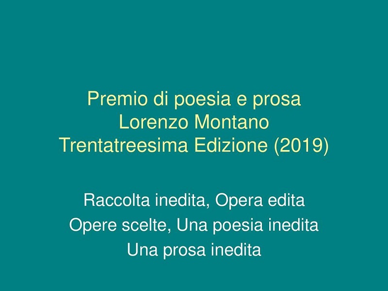 Premio Poesia Lorenzo Montano Anterem Biblioteca Civica