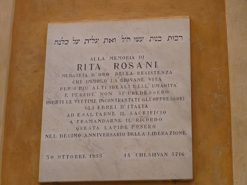 Targa Rita Rosani Sinagoga Comunità Ebraica Verona