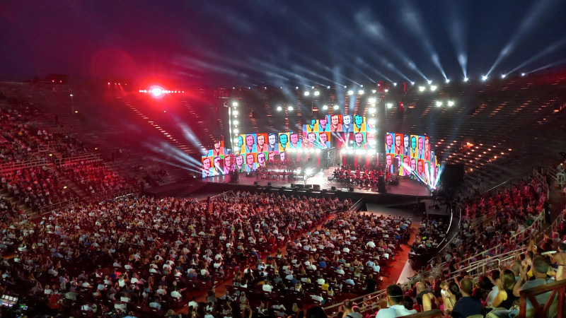 L'Arena di Verona durante lo spettacolo