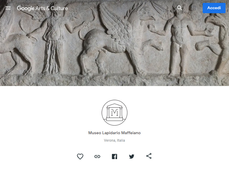  La pagina di Google Arts & Culture dedicata al museo Lapidario Maffeiano