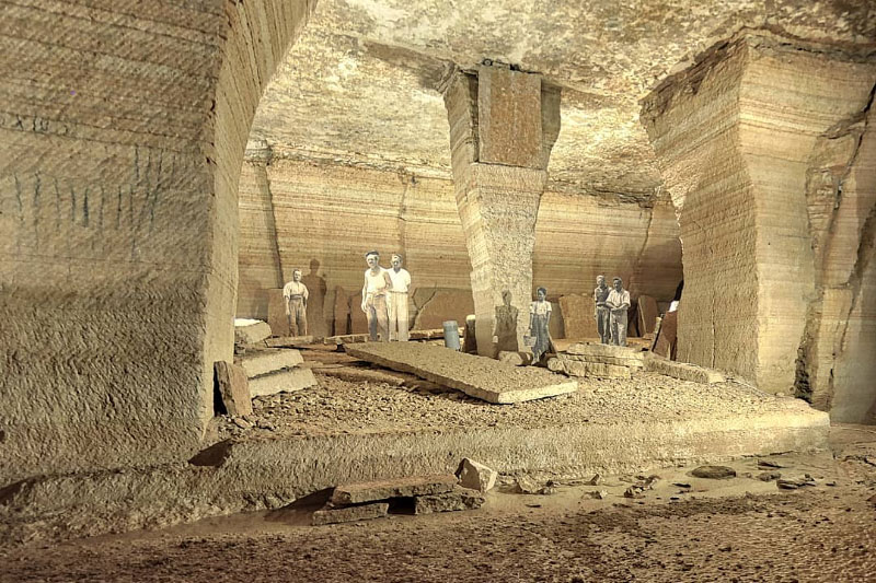 Una rappresentazione dei lavoratori delle Cave