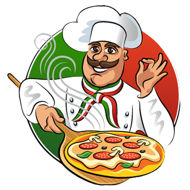 Pizza di polenta - Pizzaiolo con foulard tricolore