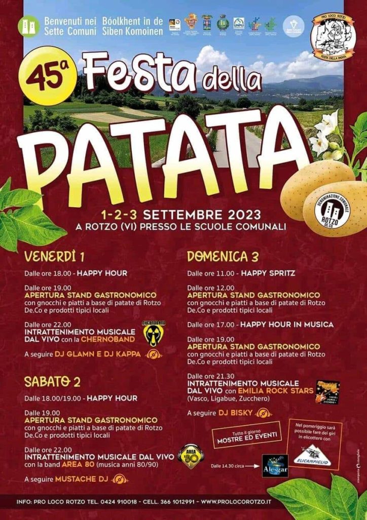 Festa della patata di Rotzo- Locandina Intera dell'evento